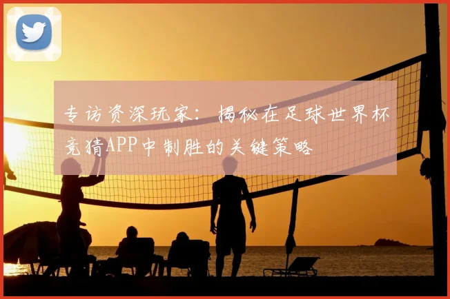 专访资深玩家:揭秘在足球世界杯竞猜APP中制胜的关键策略